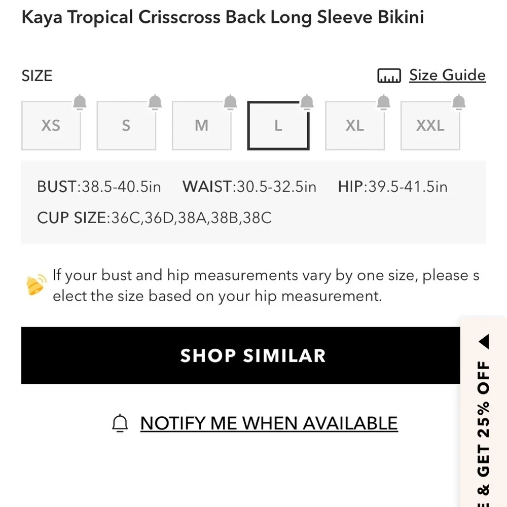 Cupshe Kaya Blue Tropical Crisscross Back Long Sleeve Bikini Women's Size NWT